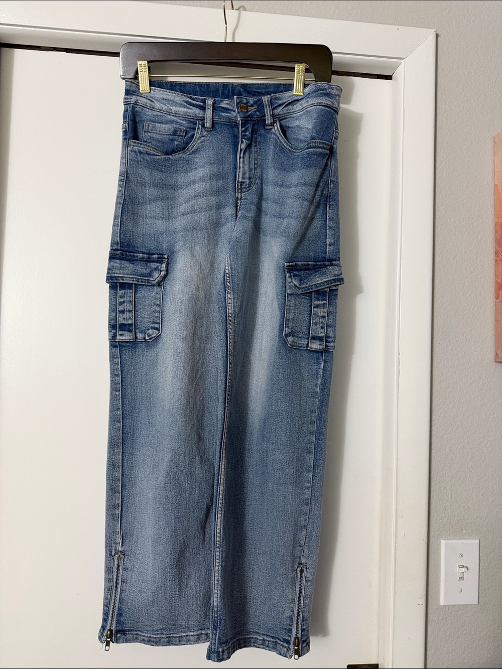 NWOT Light Blue Cargo Denim Jeans for Women